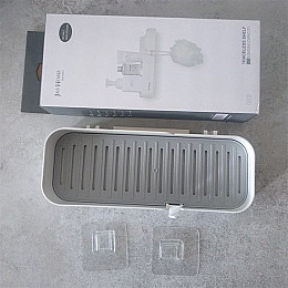 Пластиковая полка в ванную Lebond J&S Home JS185176 Простой монтаж Белая
