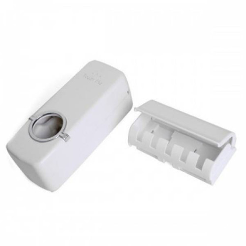 Дозатор зубной пасты Toothpaste Dispenser для детей и взрослых, с держателем для зубных щеток белый