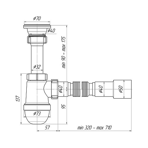 Сифон для раковины Ani Plast C0115