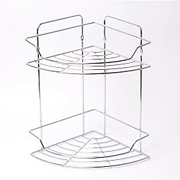 Полка 2-ярусная угловая Besser 29,5х22х33см MKM-0435D Хром (SK000666)