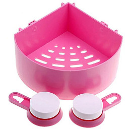 Полиця на присосках кутова Aquavita Triangle Shelves Pink (do311 -hbr)