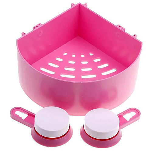 Полка на присосках угловая Aquavita Triangle Shelves Pink (do311 -hbr)