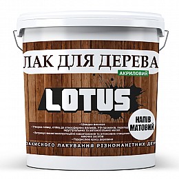 Лак акриловый для дерева LOTUS Прозрачный Полуматовый 1л