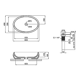 Умывальник (Раковина-Чаша) Qtap Leo С Донным Клапаном Qt11117060Gw White