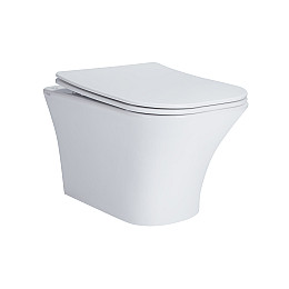 Унитаз Подвесной Qtap Presto Безободковый С Сиденьем Slim Soft-Close Qt24332615Ew