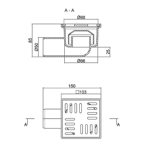 Трап Горизонтальный Lidz (Whi) 60 07 T003 00