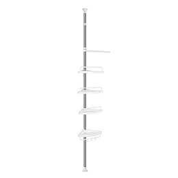 Стійка з полицями для ванної кімнати RIAS Multi Corner Shelf кутова 2.6 м Біла (3_01685)