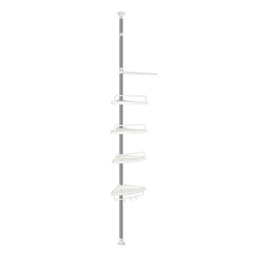 Стійка з полицями для ванної кімнати RIAS Multi Corner Shelf кутова 2.6 м Біла (3_01685)