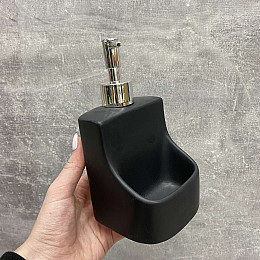 Дозатор рідкого мила 400 мл із підставкою для губки Bona Di 851-289 Black