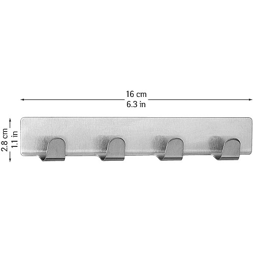 Вешалка самоклеящаяся 4 крючка LK 16*3.5см 107-10227466