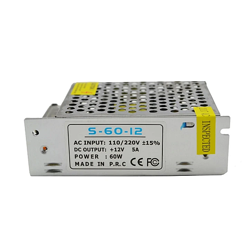Блок живлення адаптер RIAS S-60-12 12V 5A 60W Метал (3_00714)