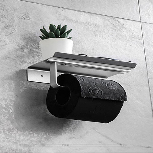 Держатель туалетной бумаги Trend-Box с полочкой из алюминия DAXINI TPH-Al Type-B Серебристый