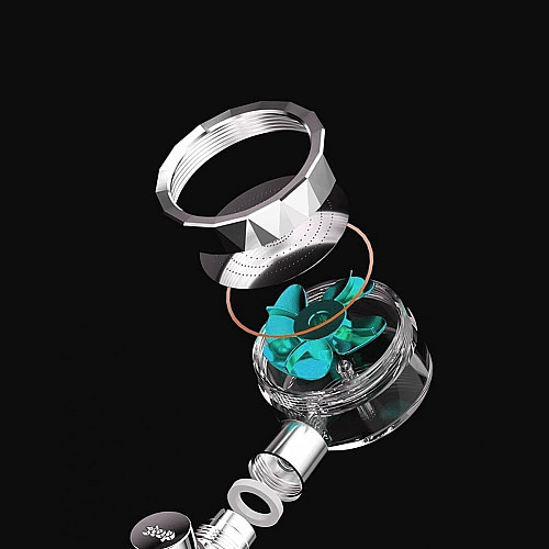 Лейка для душа водосберегающая Turbocharged Shower Head с функцией стоп и вращением на 360° (TSHN332)