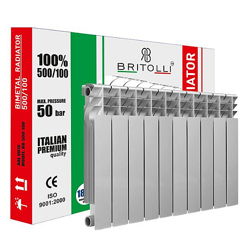 Секція радіатора біметалевого 500/100 BRITOLLI D13 30бар