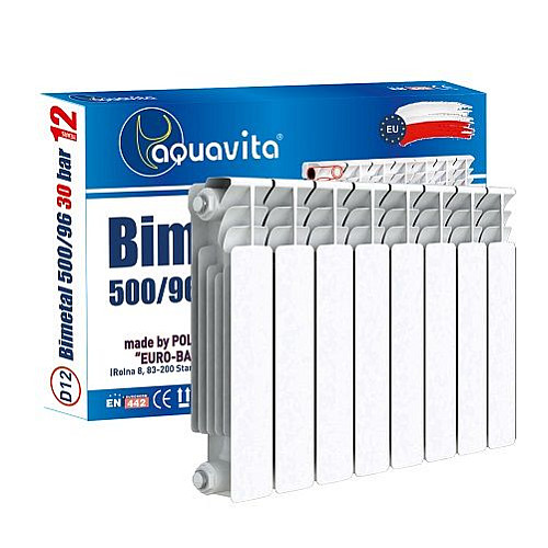 Секція радіатора біметалевого Aquavita 500/100 D12, 30 бар