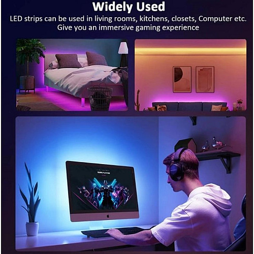 Світлодіодна стрічка LED 3528 RGB комплект 5 метрів, різнокольорова + пульт ДУ HMD 136-13128160