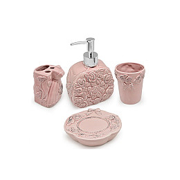 Набор аксессуаров для ванной комнаты Flower dress HOME 4 предмета TD00605