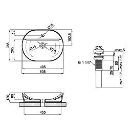 Умывальник (Раковина-Чаша) Qtap Scorpio С Донным Клапаном Qt14112202W White