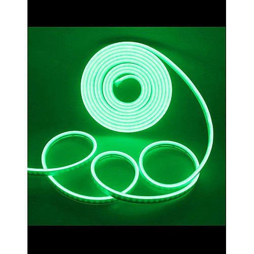 Неоновая гибкая лента силиконовая герметичная LED Neon Flex 0764 12V-220V 5 м Зеленый