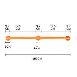 Поручень Lesko STWU-048 для інвалідів прямий з нержавіючої сталі покритий ABS пластиком 100 см