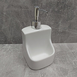 Дозатор для жидкого мыла 400 мл с подставкой для губки BonaDi 851-292 White