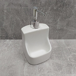 Дозатор для жидкого мыла 400 мл с подставкой для губки BonaDi 851-292 White