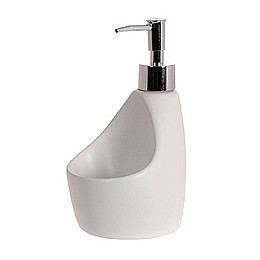 Дозатор жидкого мыла 350 мл с подставкой для губки BonaDi 851-313 White