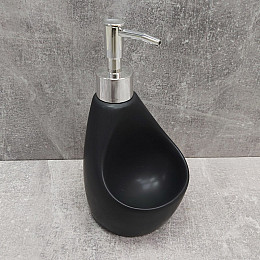 Дозатор жидкого мыла 350 мл с подставкой для губки BonaDi 851-312 Black