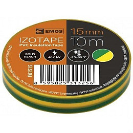 Ізолента EMOS PVC 15/10 GREEN/YELLOW