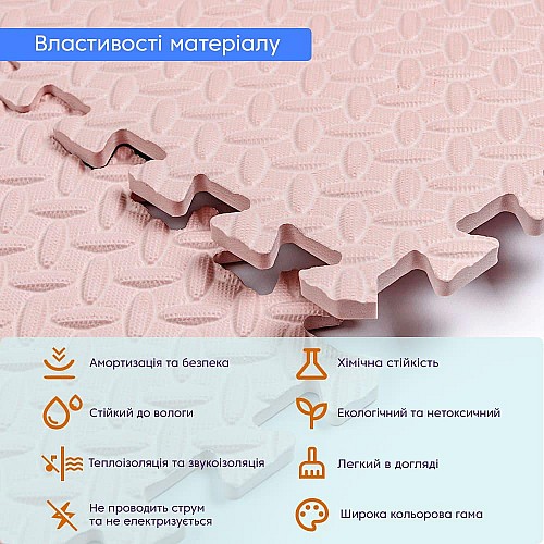 Покриття для підлоги Pink 60*60cm*1cm (D) SW-00001807 Sticker Wall