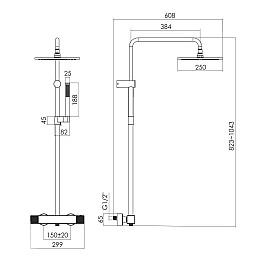 Душевая система Imprese Deira ZMK112009090 Шампань