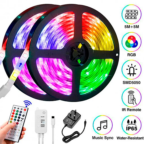Комплект светодиодной ленты OPT-TOP 3528 RGB в силиконе 5 м с пультом (1756374621)
