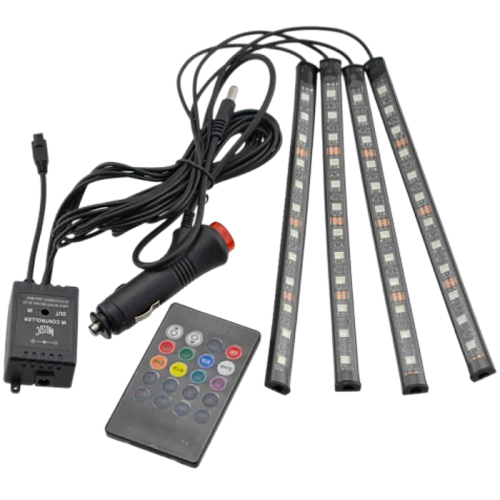 Универсальная цветная автомобильная RGB led подсветка с микрофоном OPT-TOP HR-01678 влагозащитная (1756374648)