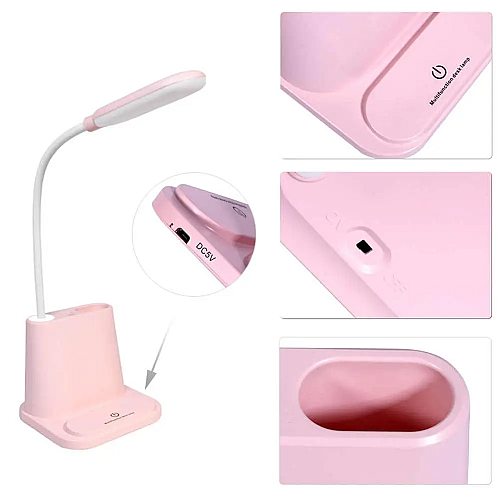Светильник светодиодный usb с держателем для телефона OPT-TOP Multifunctional desk lamp 1200mah Розовый (1777401089)