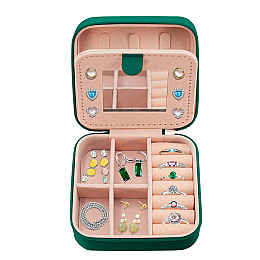 Шкатулка Casegrace SP-01250 Зелена 10*10*5 для прикрас та ювелірних виробів, портативна з дзеркалом