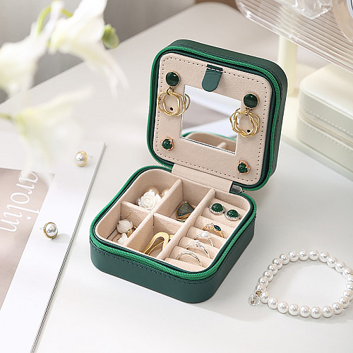 Шкатулка Casegrace SP-01250 Green 10*10*5 для украшений и ювелирных изделий портативная c зеркалом