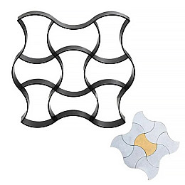Форма Lesko I50X50 пластиковая для изготовления тротуарной плитки брусчатки для цемента бетона