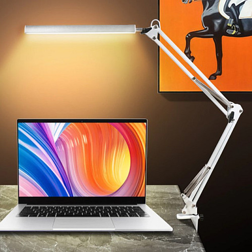 Настольная Led лампа на струбцине NC LED Forlock белая 10 Вт
