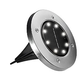 Садовый уличный светодиодный фонарь-подсветка на солнечной батарее Solar Disk Lights 8 LED 164-12328830