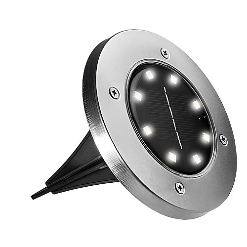 Садовый уличный светодиодный фонарь-подсветка на солнечной батарее Solar Disk Lights 8 LED 164-12328830