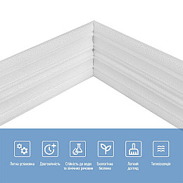 Плинтус РР самоклеющийся 3D Loft белый 2300*140*4мм (1808)