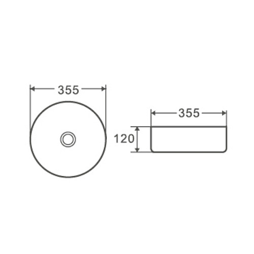 Умывальник накладной керамический Mixxus Premium Topper-0101 355x355x120mm (MP6489)
