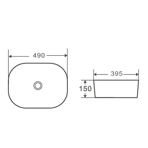Умывальник накладной керамический Mixxus Premium Diverse-0101 490x395x150mm (MP6484)