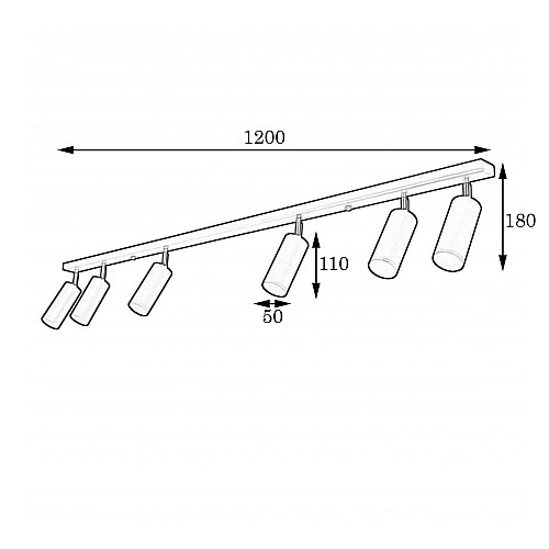Люстра потолочная MSK Electric Tube спот с поворотными механизмами NL 1105-6