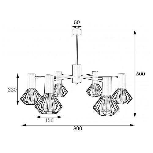 Люстра MSK Electric Diadem на шесть плафонов NL 22152-6 BK