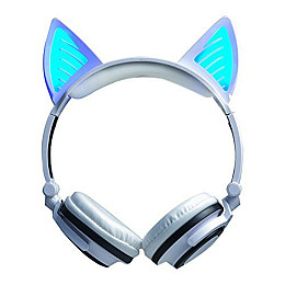 Bluetooth наушники LINX BL108A с кошачьими ушками LED Белые (SUN0480)