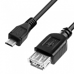 Кабель Karabuta OTG USB 2.0 - MicroUSB 0.3m Чёрный (ADPT-00013)