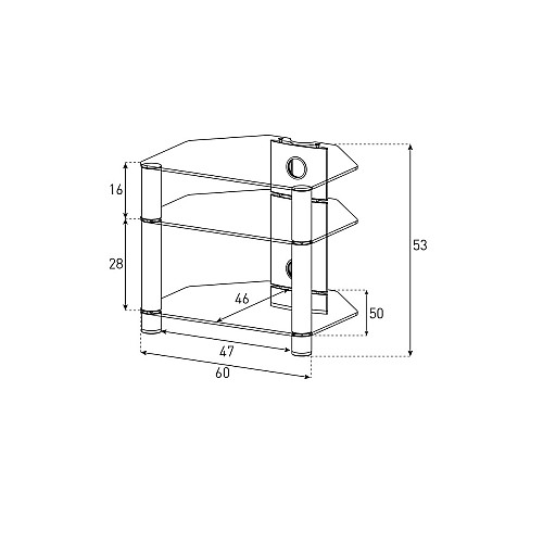 Стойка под hi-fi компоненты Sonorous RX 2130-B-SLV Серебристо-черная