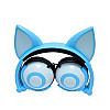 Наушники Linx Bear Ear Headphone с ушками Лисички LED Голубой (SUN2650)