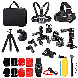 Набір аксесуарів AIRON 25 в 1 в кейсі ACK-2 для екшн-камер GoPro, AIRON, SONY, ACME, Xiaomi, SJCam, EKEN, ThiEYE (69477915500017)